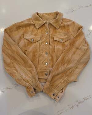 PacSun Tan Acid Wash Cropped Corduroy Trucker Jacket